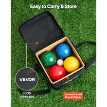 VEVOR Set di Bocce, 90 mm, con 8 Bocce in Resina, Pallino, Borsa per il Trasporto e Corda di Misurazione, 4 Colori Rosso Verde Blu Giallo, per 2-8 Giocatori, Set da Gioco per Spiaggia, Prato