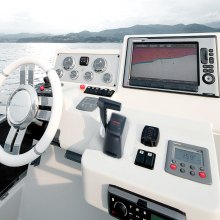 VEVOR Controllo acceleratore per Barca, 704-48205-P1 Scatola di Controllo dell'acceleratore Marino con Interruttore Power Trim e Cablaggio da 4,6 Piedi con Connettore a 5 Pin