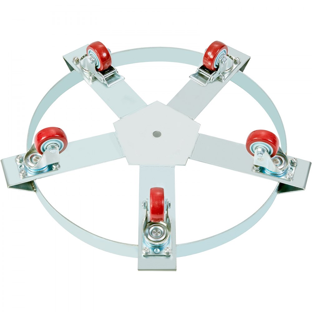 VEVOR Carrello Base Rotondo per Trasporto Bombole Fusto Vaso di Piante Carichi Pesanti Capienza Max. 567kg per Fusto di Capacità Max. 250 Litri, Carrello Circolare con Ruote per Trasporto Fusto Piante
