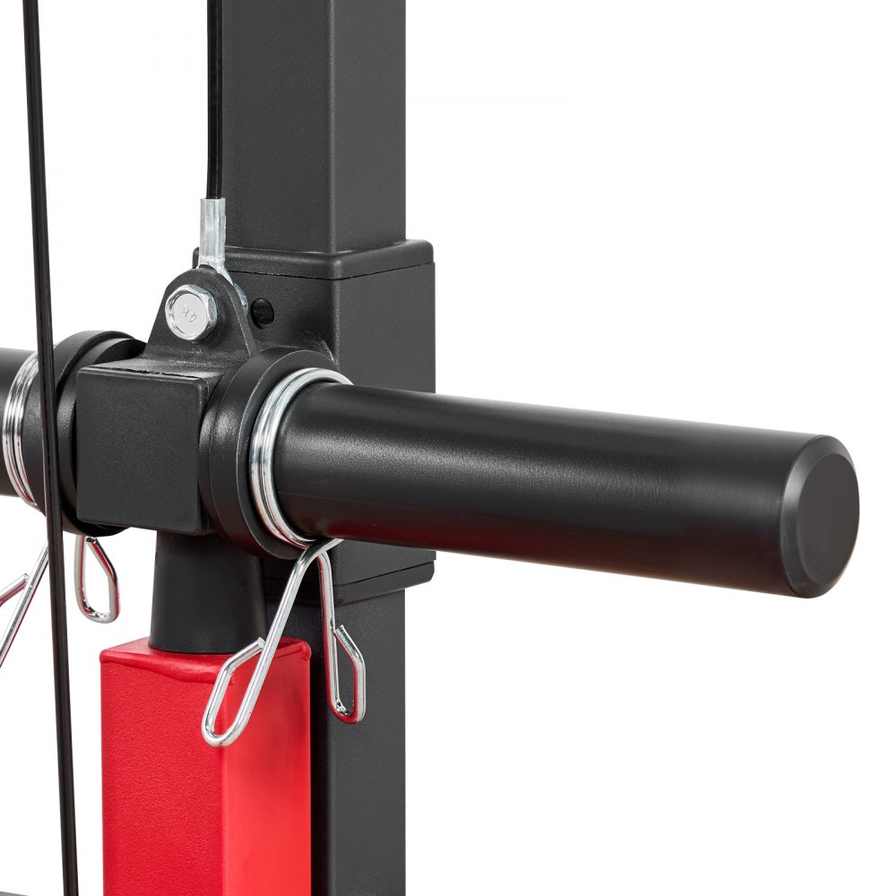 VEVOR Lat Machine Multifunzionale 2 in 1, Macchina a Cavi Professionale con Lat Pulldown e Trazioni al Cavo Alto, Allenamento di Dorsali, Schiena e Core, Sedile e Rulli Regolabili, Carico Max 227 kg