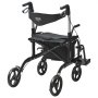 VEVOR Deambulatore 2 in 1 Sedia per Anziani, Deambulatore Pieghevole Combinato Sedia a Rotelle e Poggiapiedi, Deambulatore per Disabili in Alluminio con Maniglia Regolabile, Carico 136 kg
