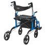 VEVOR Deambulatore 2 in 1 Sedia da Trasporto per Anziani, Combinato Sedia a Rotelle e Poggiapiedi, Deambulatore per Disabili in Alluminio Maniglia Regolabile, 300LBS