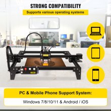 VEVOR Macchina per Incisione Laser, 310 x 300 mm Potenza 5,5 W 6000 mm/min Incisione Laser in Lega di Alluminio per Carta, Legno, Pelle, Stoffa, Plastica, Acrilico, Superficie Metallica Verniciata