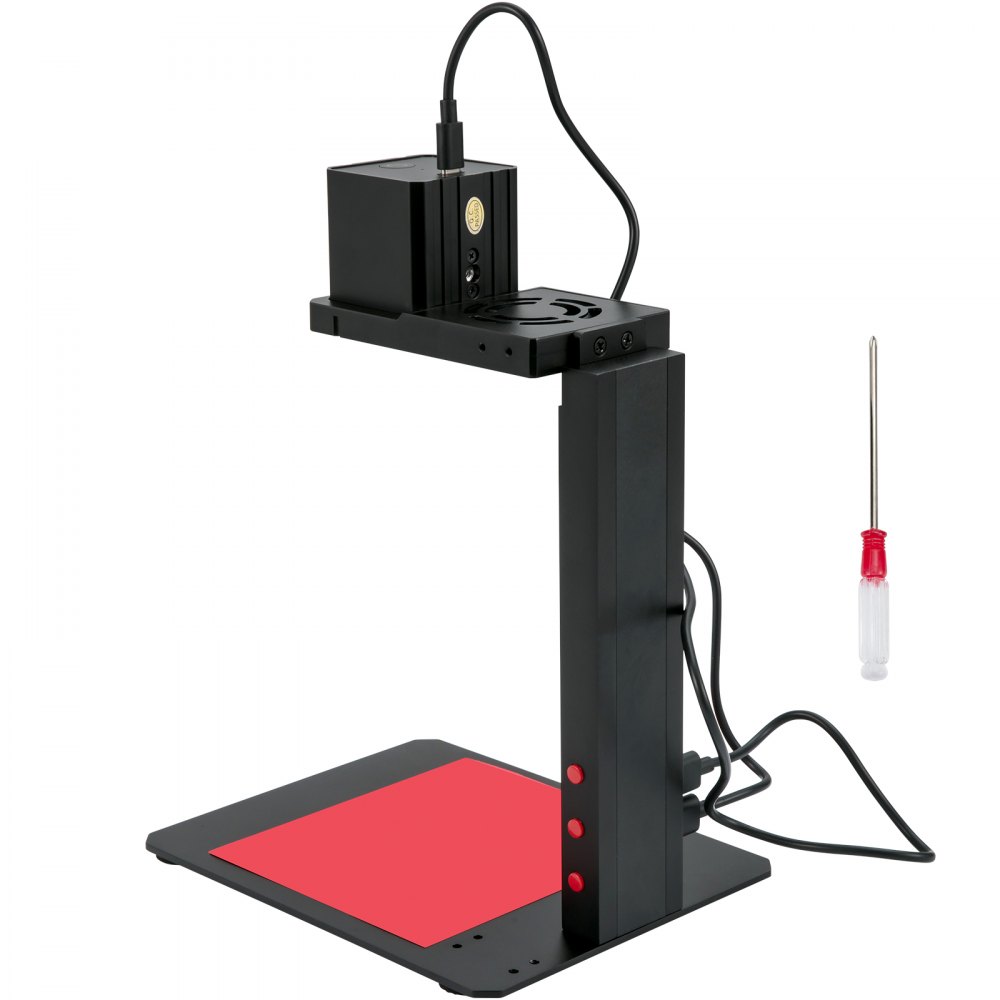 VEVOR Macchina per Incisione Laser, 100 x 100 mm Incisore Laser in Lega di Alluminio con Supporto per Messa a Fuoco Automatica per Incidere Vari Materiali, come Carta, Tessuto, Legno, Pelle, Feltro