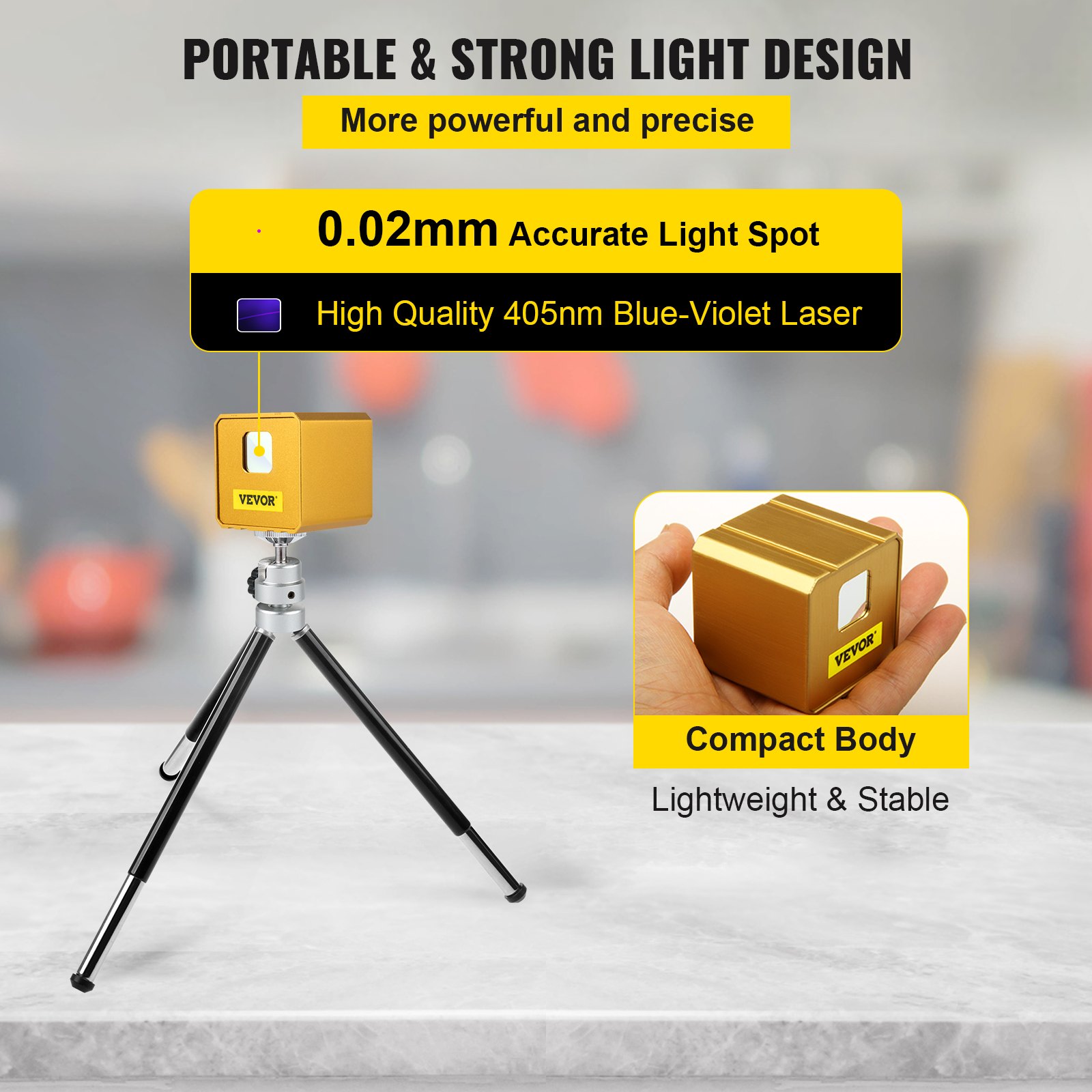 VEVOR Macchina per Incisione Laser, 100 x 100 mm Incisione Laser d'Oro in Lega di Alluminio per Incidere Vari Materiali, come Carta, Tessuto, Legno, Pelle, Feltro, Plastica, Acrilico, Stoffa, Frutta