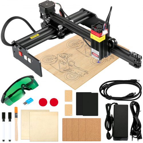 VEVOR Macchina per Incisione Laser, 190 x 170 mm Potenza 4,5 W 6000 mm/min Incisione Laser in Lega di Alluminio per Carta, Legno, Pelle, Stoffa, Plastica, Acrilico, Superficie Metallica Verniciata