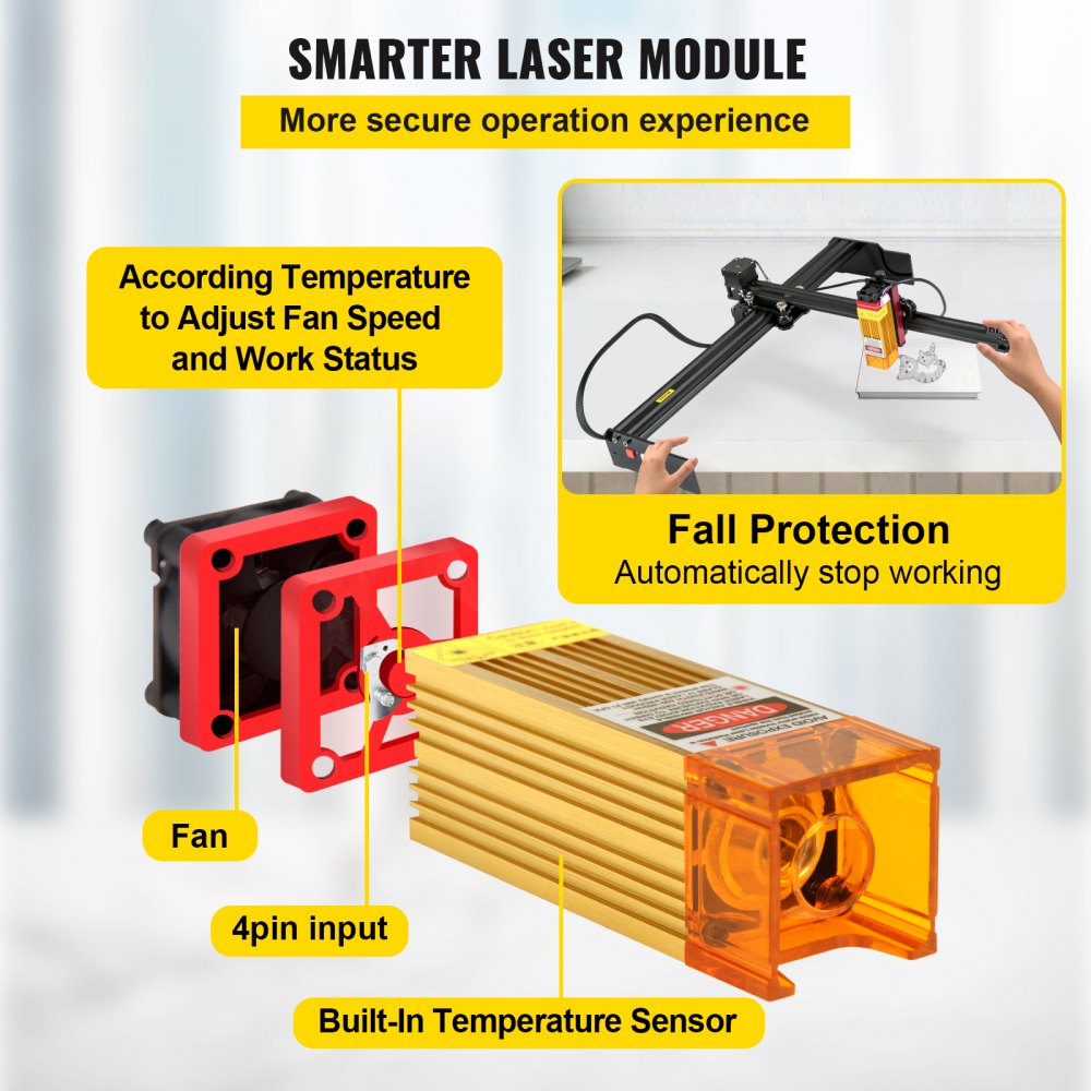 VEVOR Macchina per Incisione Laser, 270 x 440 mm Potenza 5,5 W 6000 mm/min Incisione Laser in Lega di Alluminio per Carta, Legno, Pelle, Stoffa, Plastica, Acrilico, Superficie Metallica Verniciata