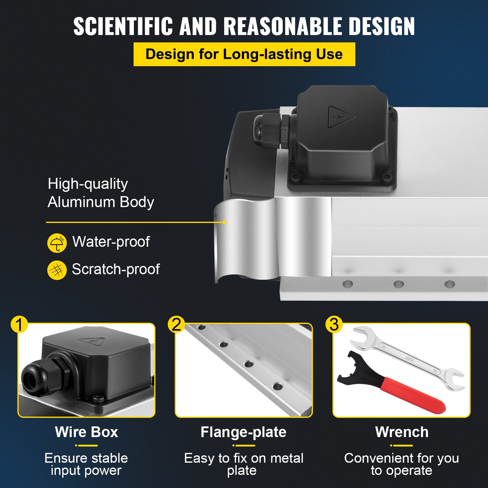 VEVOR 4KW 220V Motore Per Mandrini Raffreddato Ad Aria 300Hz Milling ER 25