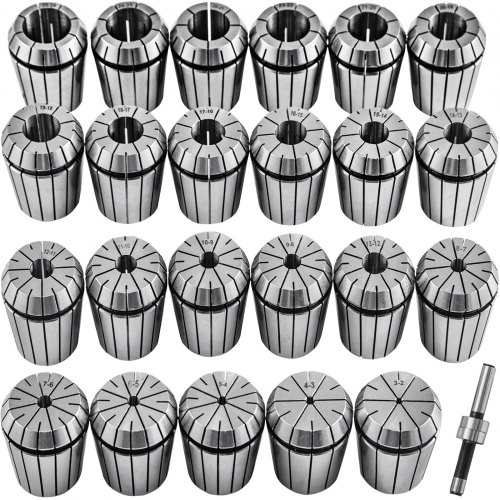 Vevor Set Pinze Di Serraggio Er40 23 Pezzi 3-25 Mm Mandrino Pinze Per Fresatrice