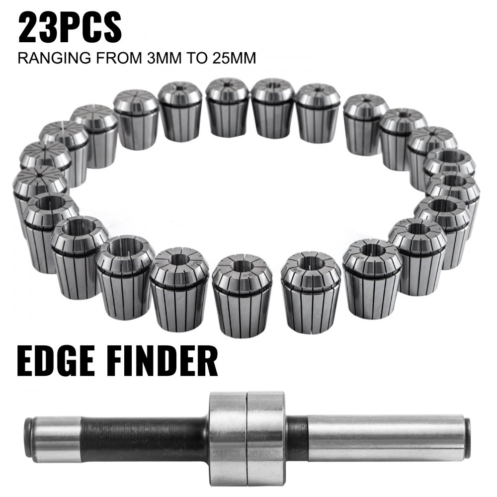 Vevor Set Pinze Di Serraggio Er40 23 Pezzi 3-25 Mm Mandrino Pinze Per Fresatrice