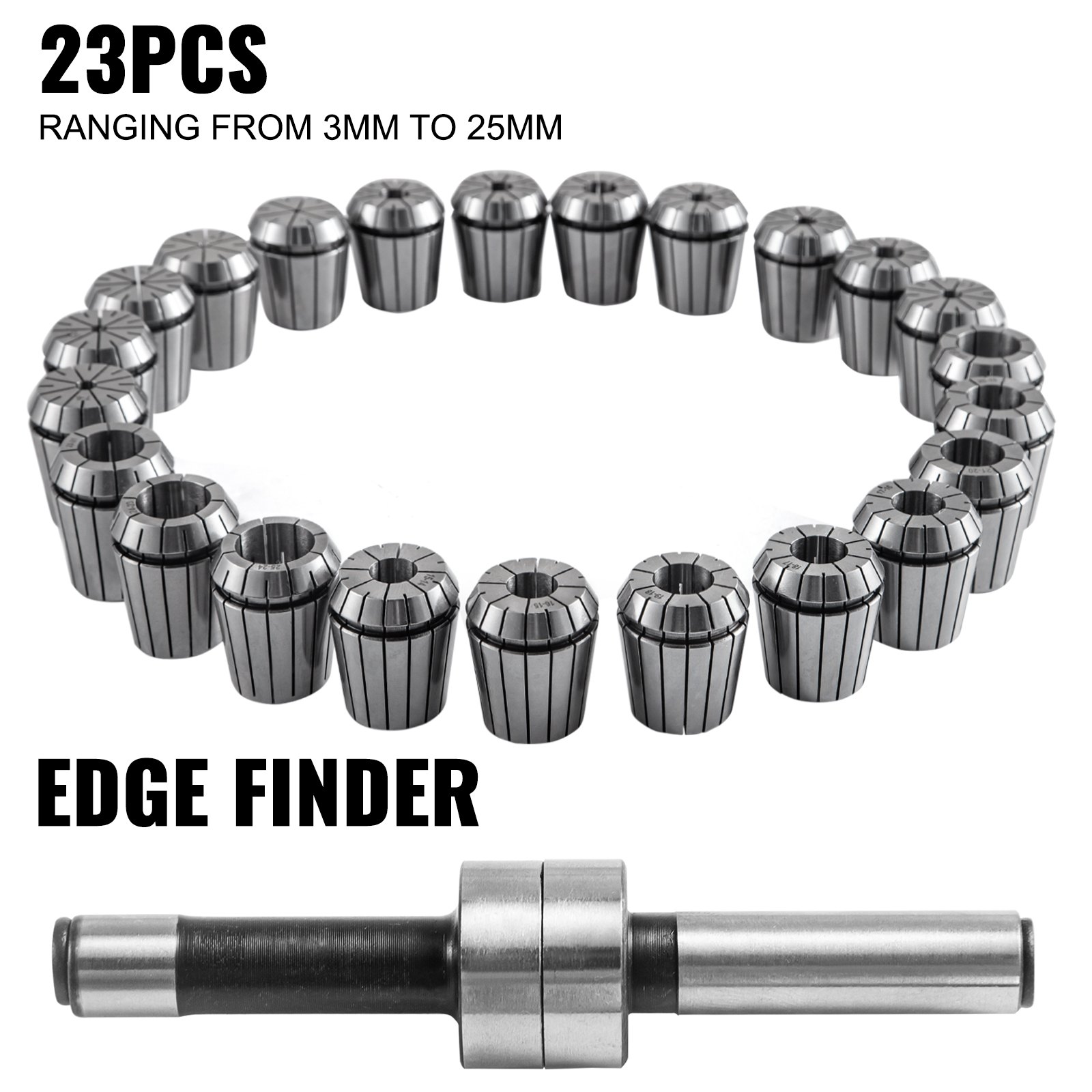 Vevor Set Pinze Di Serraggio Er40 23 Pezzi 3-25 Mm Mandrino Pinze Per Fresatrice