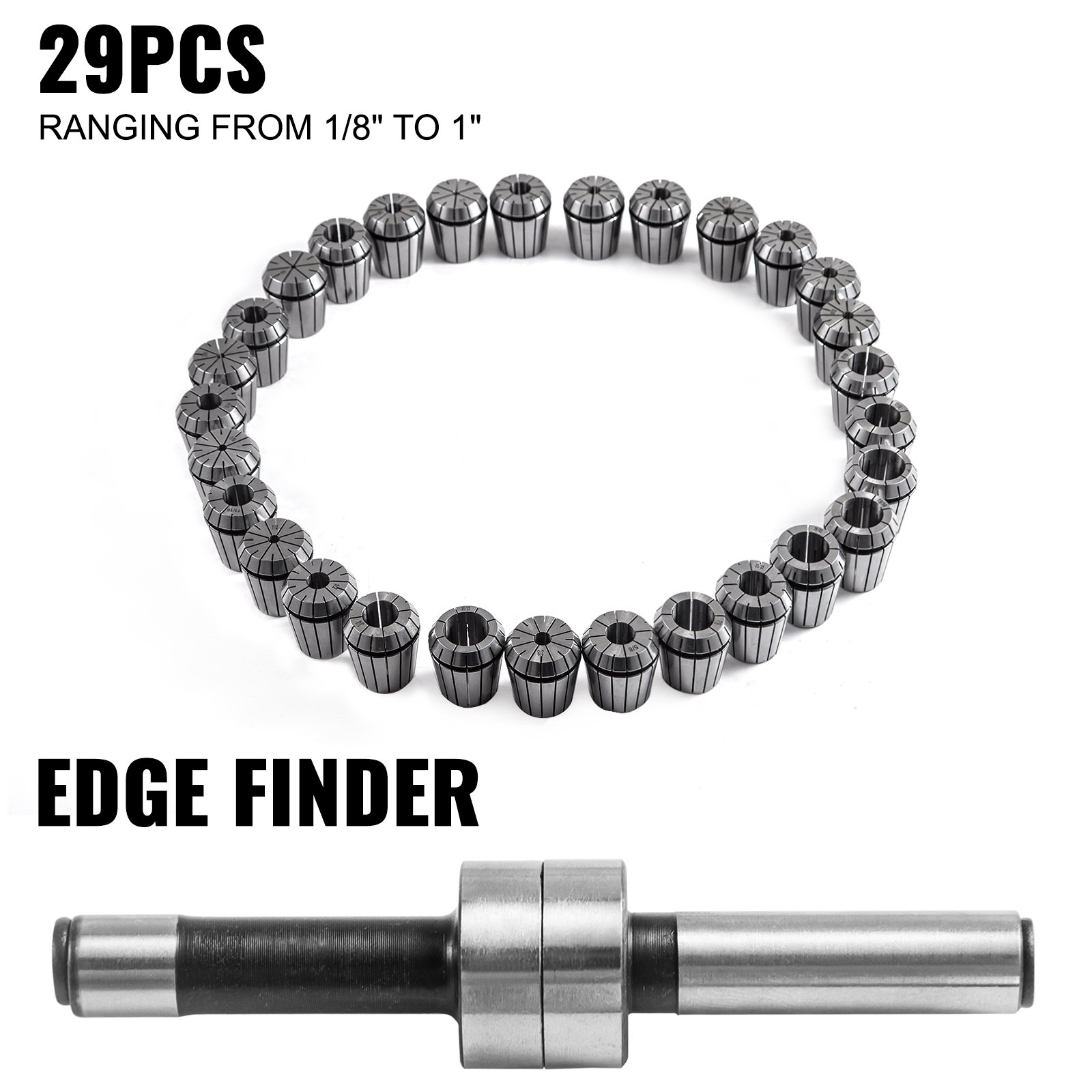 Vevor Set Pinze Serraggio Er40 29 Pz 1/8-1 Pollici Mandrino Pinze Per Fresatrice