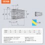 VEVOR Pinza a Molla ER32 25 Pezzi 1/16"-13/16" 1.6-20.6mm TIR 0.0006" 15μm con 25 Scatole Etichettate per Macchina per Incidere CNC, Fresatrice, Tornio, Trapano, Pressa