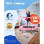 VEVOR Trampolino per Bambini, Trampolino per Interni ed Esterni 955x750 mm, Mini Trampolino Pieghevole con Maniglia, Trampolino Rebounder per Bambini Piccoli, per Bambini per Divertimento, Rosso