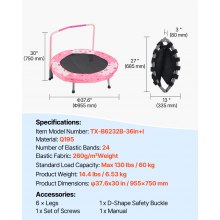 VEVOR Trampolino per Bambini, Trampolino per Interni ed Esterni 955x750 mm, Mini Trampolino Pieghevole con Maniglia, Trampolino Rebounder per Bambini Piccoli, per Bambini per Divertimento, Rosso