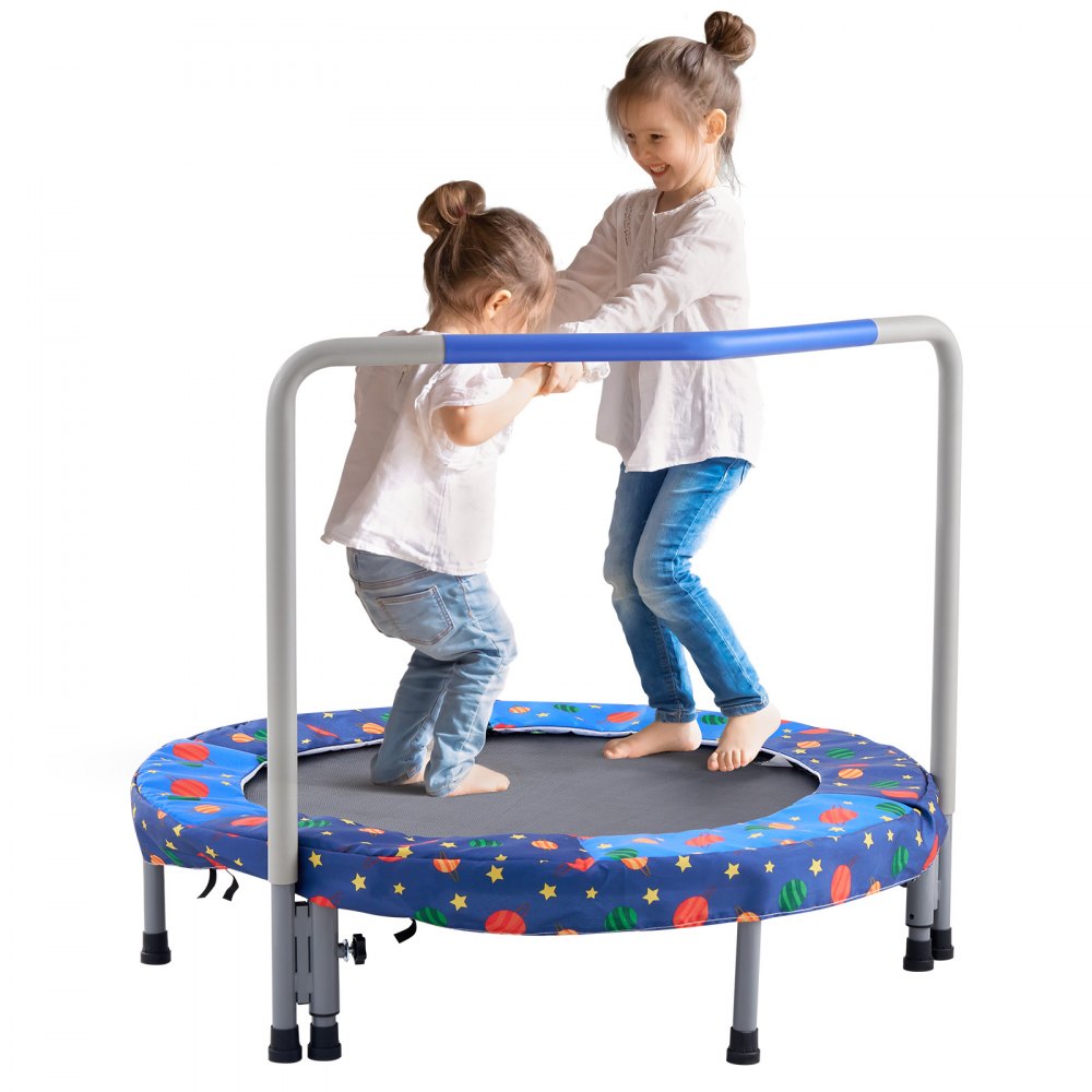 VEVOR Trampolino per Bambini Mini 955x750 mm con Rete Interni Esterni Blu