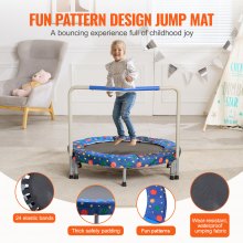 VEVOR Trampolino per Bambini Mini 955x750 mm con Rete Interni Esterni Blu