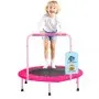 VEVOR Trampolino per Bambini, Trampolino per Interni ed Esterni 955x750 mm, Mini Trampolino Pieghevole con Maniglia, Trampolino Rebounder per Bambini, per Bambini Divertimento, Trampolino Rosa