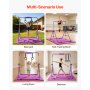 VEVOR Barra da Ginnastica per Bambini, Barra da Ginnastica Carico 63,5 kg Struttura Pieghevole con Tappetino Altezza Regolabile Allenamento Esercizio a Casa, Acciaio al Carbonio Nylon, Colore Viola