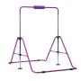VEVOR Gymnastic Bars for Kids, 63.5 kg Capacity Folding Training Kip Bar, Adjustable Height Gymnastic Horizontal Bar for Home, Training Equipment for Indoor and Outdoor, Easy to Assemble, Purple