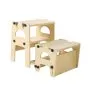 VEVOR Toddler Tower, Wooden, Adjustable Kitchen Step Stool for Kids 1-5, Montessori Weaning Table and Chair Set, Learning Standing Tower with Chalkboard, Backrest, for Bathroom and Kitchen Counter