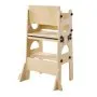 VEVOR Toddler Tower, Wooden, Adjustable Kitchen Step Stool for Kids 1-5, Montessori Weaning Table and Chair Set, Learning Standing Tower with Chalkboard, Backrest, for Bathroom and Kitchen Counter