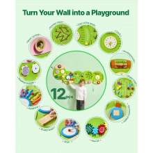 VEVOR Pannelli Parete con Attività Bruco Sensoriale Giochi Bambini 1397 mm