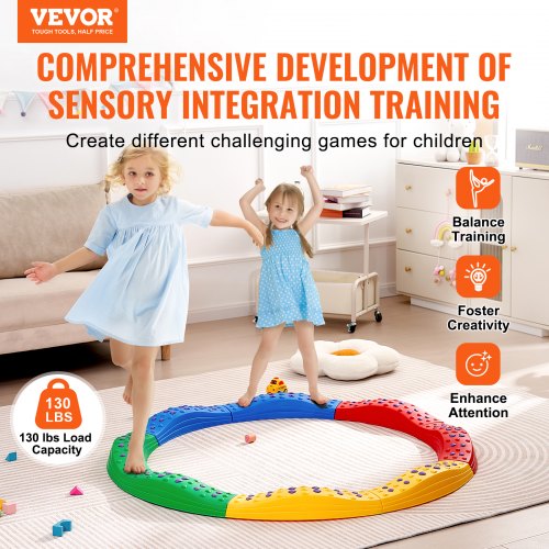 5 Pezzi Pietre di Bilanciamento per Bambini, Pietre di Equilibrio Antiscivolo Impilabili, Percorsi ad Ostacoli per Interni ed Esterni, Gioco Equilibrio Sensoriale per Casa, Asilo e Terapia 3+ Anni