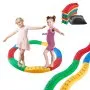 VEVOR Trave di Equilibrio Colorata Impilabile Antiscivolo 8 Pezzi Pietre d'Equilibrio per Bambini 2-6 Anni, Superficie Testurizzata Antiscivolo e Cuscinetti in Gomma, Gioco all'Interno o all'Aperto