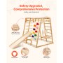 VEVOR Palestra da Interno, Parco Giochi per Bambini, 109 x 120 x 119,5 cm, con Scala in Legno e Corda, Scala a Rete, Altalena, Barra di Scimmia, Scivolo, Parete da Arrampicata, Giocattoli in Legno