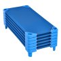 VEVOR Lettino Impilabile per Bambini, Confezione da 6, Lettini Portatili per Bambini, Dimensioni Standard 132 x 58 cm Letti per Asilo Nido per Bambini, Aula Prescolare, per Dormire, Riposare, Blu