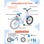 VEVOR Kids Bike, 18 in Children Bicycle, with Kickstand BMX Style Blue, for Boys Girls Ages 5-8, Adjustable Seat & Handlebar, Front Brake and Rear Drum Brake, Cup Holder, High-Carbon Steel Frame