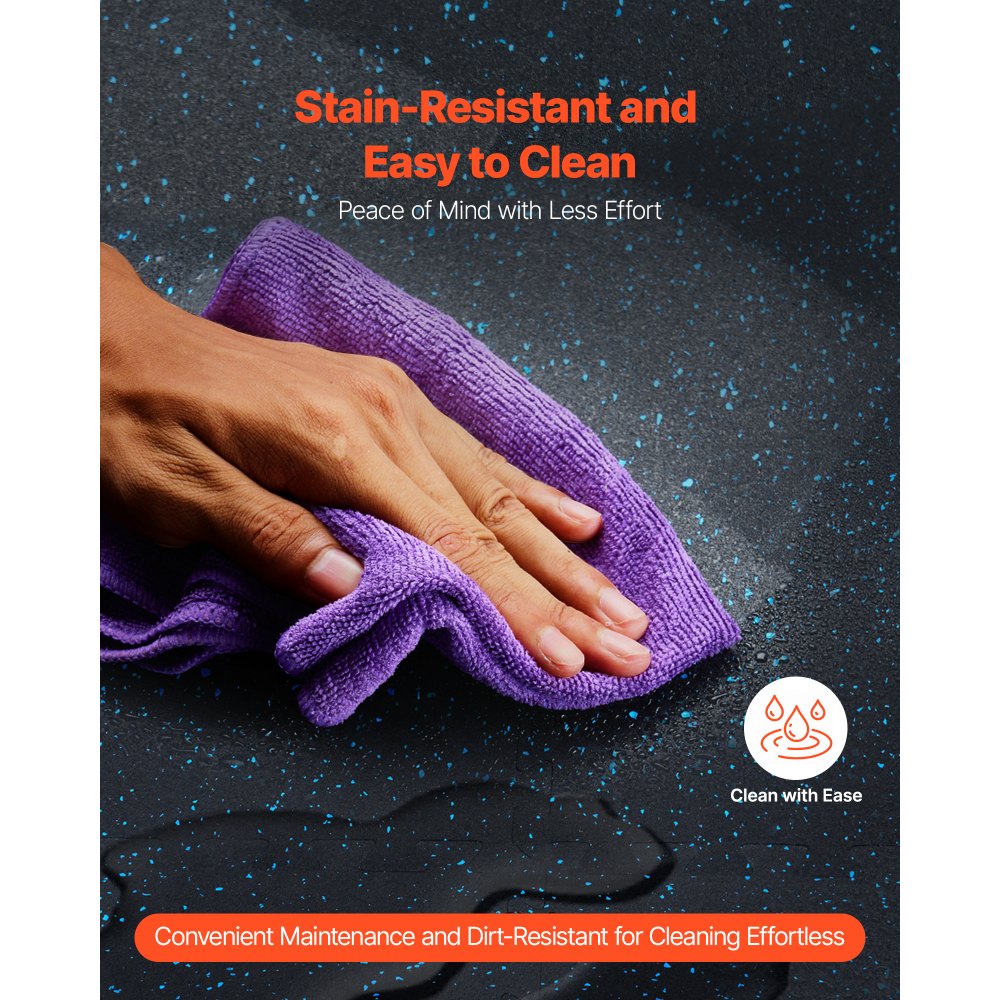 VEVOR Tappetino Puzzle ad Incastro per Palestra 25 pezzi, Spessore 1,4 cm, Piastrelle in Schiuma EVA Gommata, Tappetino da Palestra 61x61 cm, Copertura 9,3 m², Tappetino da Ginnastica, Casa, Nero Blu