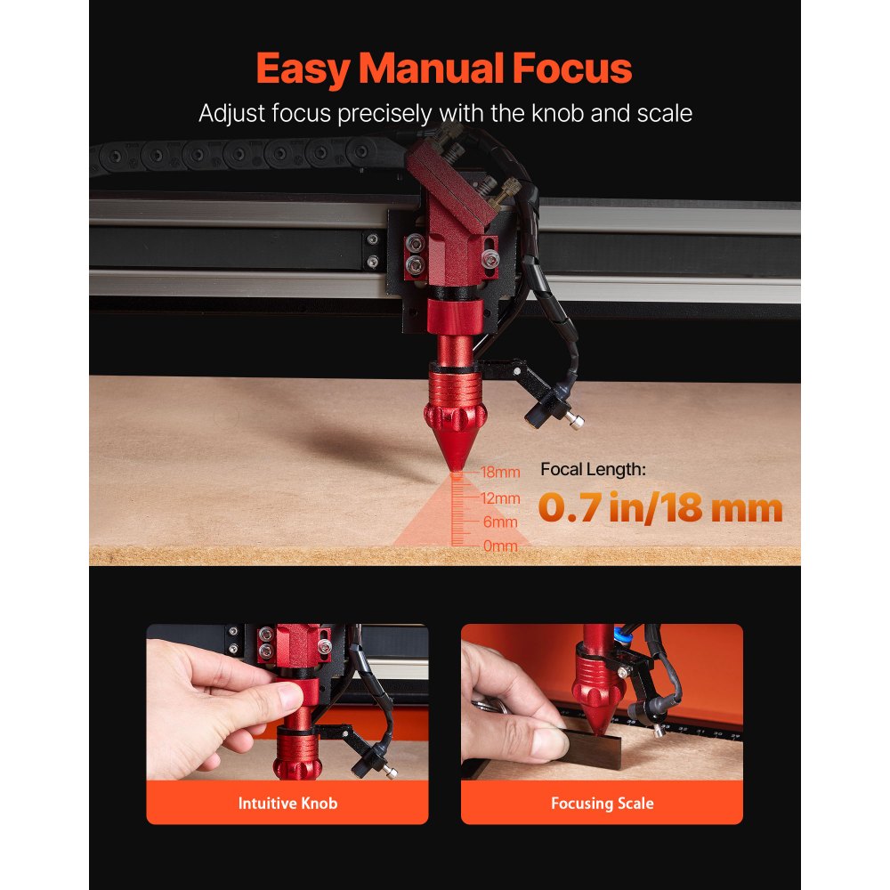 VEVOR Macchina Incisore Laser CO2 da 50 W, Macchina per Incisione e Taglio Laser CO2 Taglierina per Incisione Compatibile con LightBurn CorelDRAW RDWorks, per Legno, Acrilico, Vetro