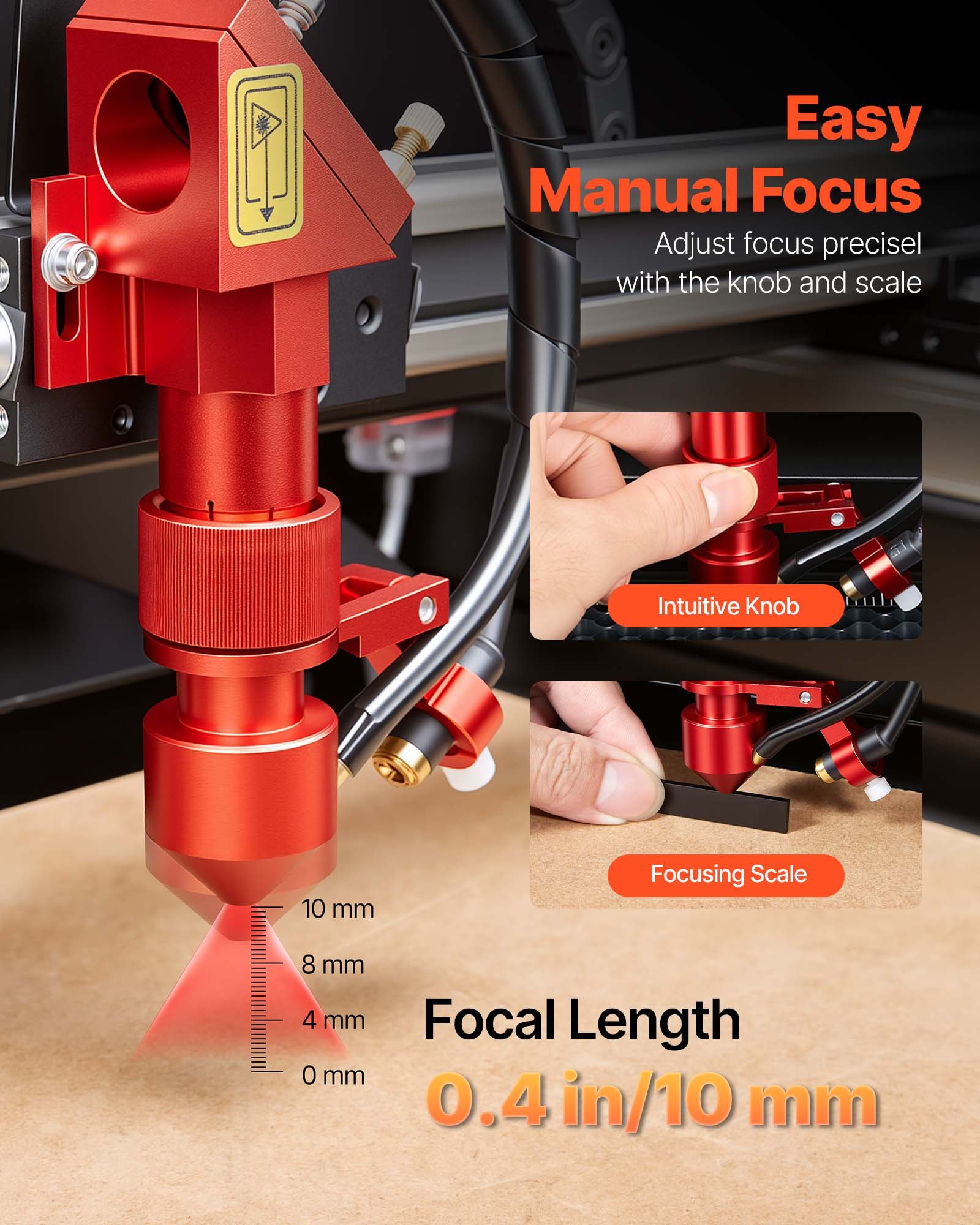 VEVOR Macchina per Incisione Laser CO2 da 45 W Taglierina per Incisione Laser CO2 da Tavolo con Asse Rotante, Macchina per Incisione Compatibile con LightBurn CorelDRAW GRBL, Legno, Acrilico, Vetro