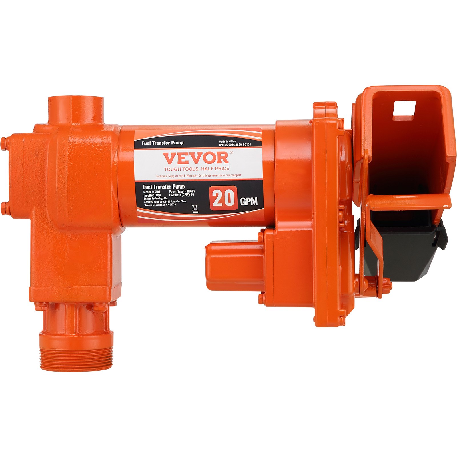 VEVOR Pompa di Trasferimento Carburante, 12 V CC 20 GPM 1/4 CV, Pompa di Estrazione Benzina con Ugello Tubo di Scarico Tubo di Aspirazione, Diesel, Cherosene, Miscele di Etanolo