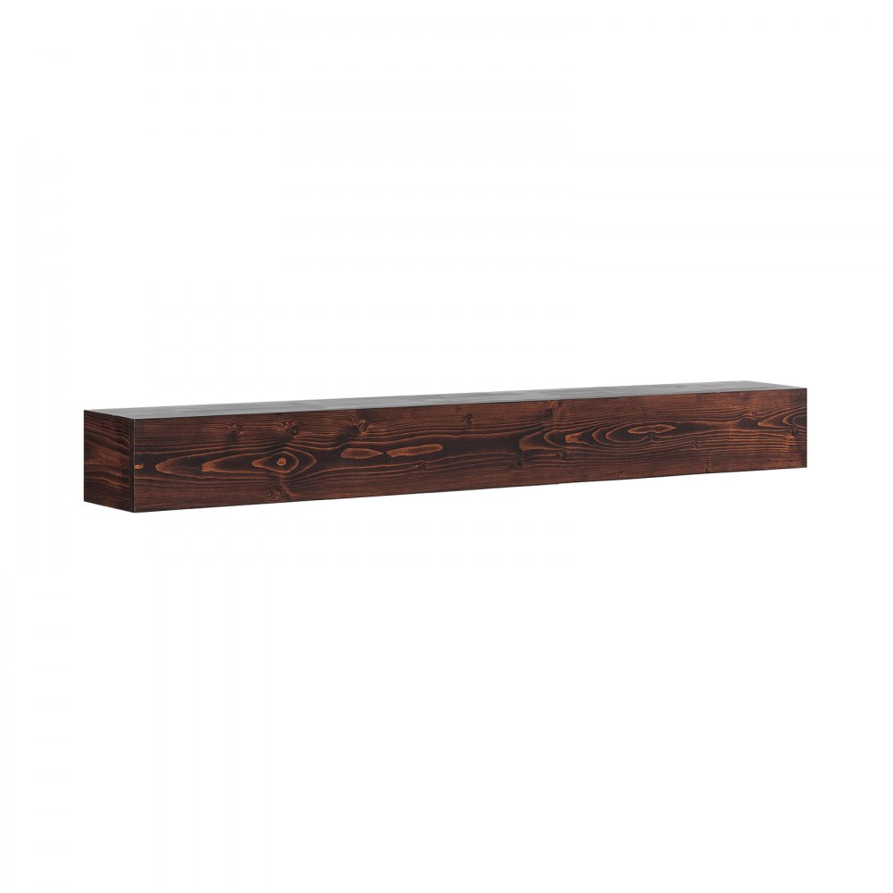 VEVOR Mensola per caminetto galleggiante a parete, 60 x 8 x 6 pollici, Mensola per caminetto galleggiante in legno naturale, Capacità carico 50 libbre, Mensola per decorazione murale, Marrone rustico