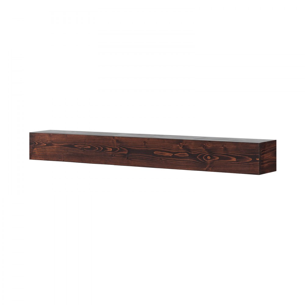 VEVOR Mensola per caminetto galleggiante a parete, 60 x 8 x 6 pollici, Mensola per caminetto galleggiante in legno naturale, Capacità carico 50 libbre, Mensola per decorazione murale, Marrone rustico