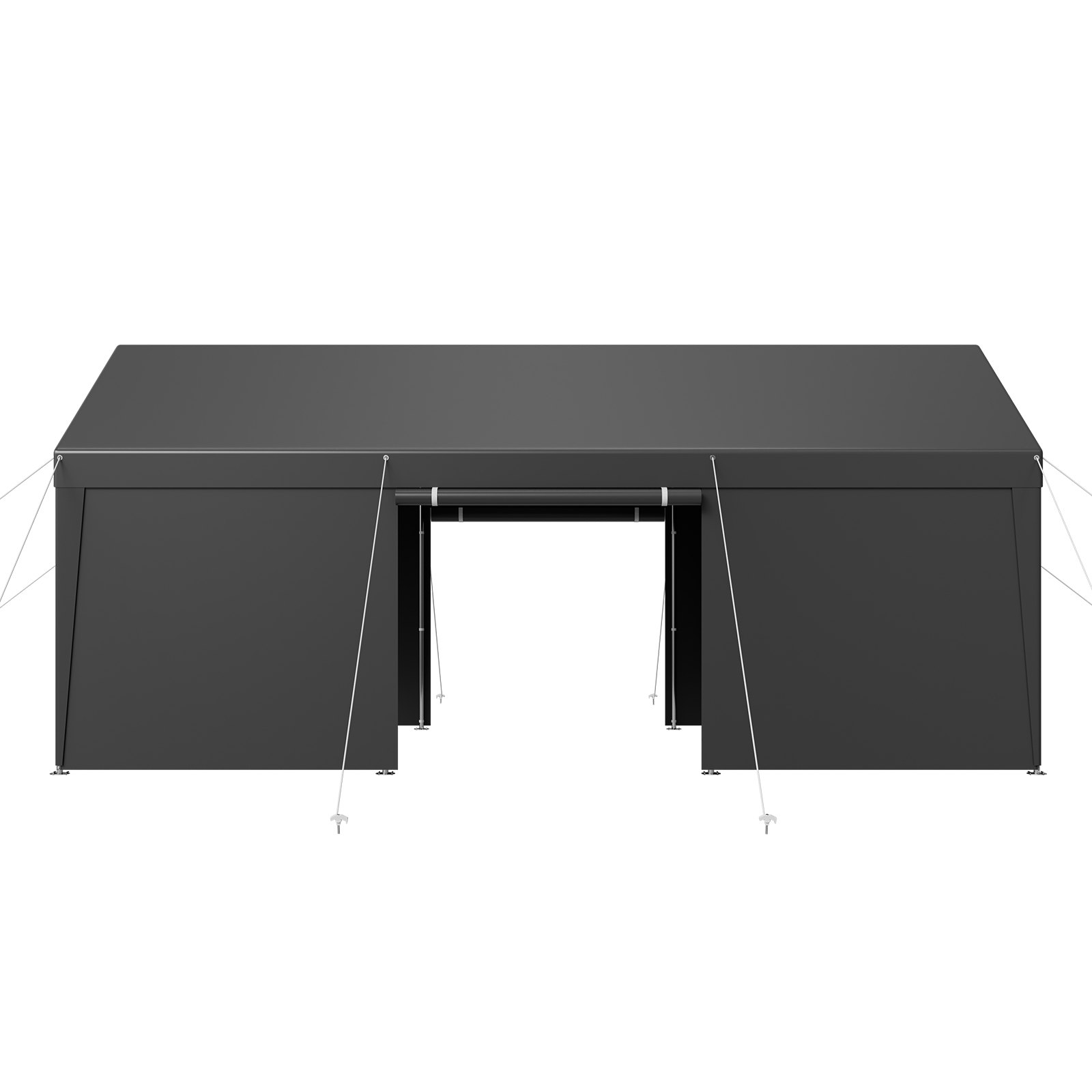 VEVOR Posto Auto Coperto Esterno, Riparo per Auto 3,65 x 6,09 x 3,02 m, Tettoia Potabile con Pareti Laterali e Porta Rimovibili, Resistente ai Raggi UV e all'Acqua, per Auto e Barca, Grigio