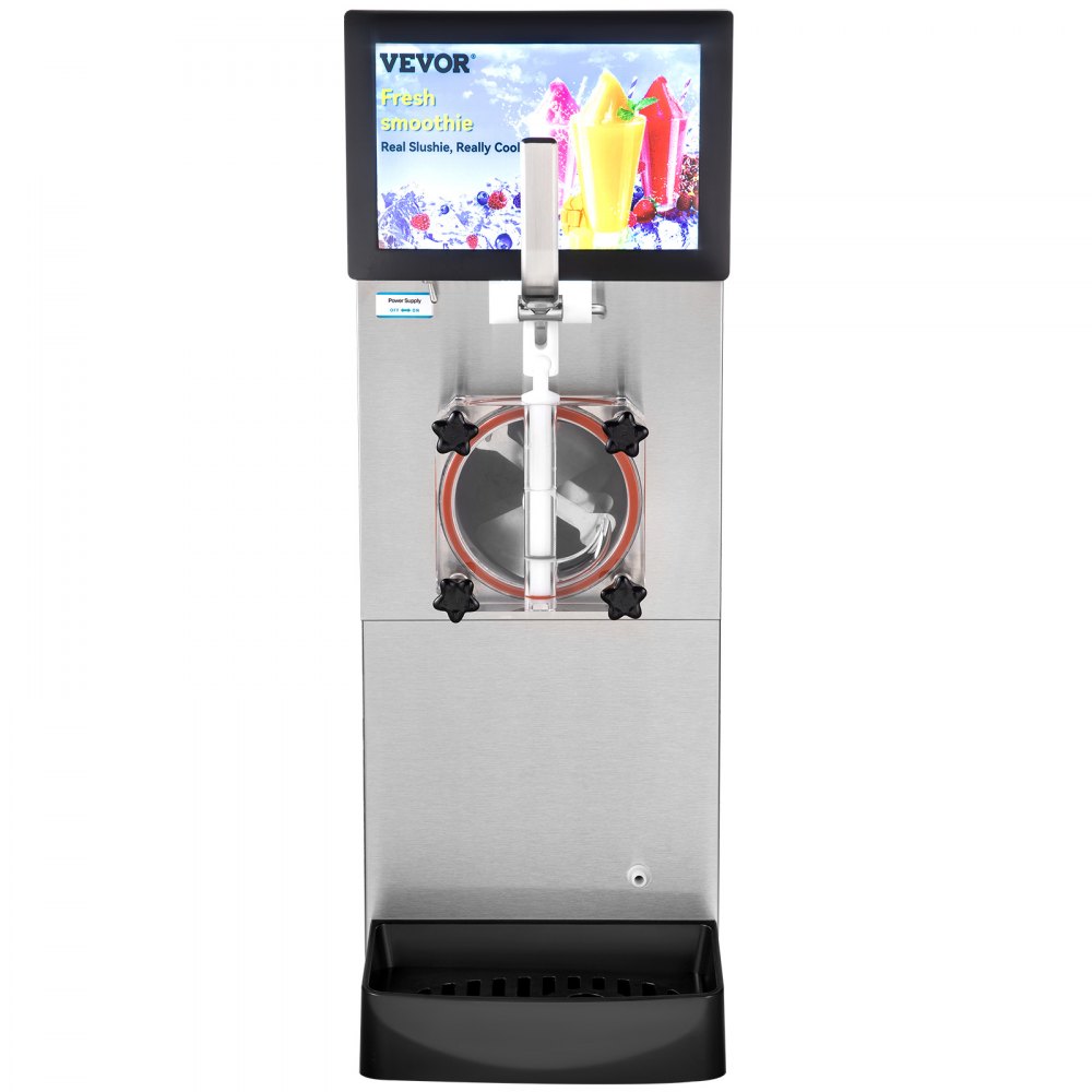 VEVOR Macchina per Granita Sorbetto Bevande Ghiacciate 8L, Distributore da 1200W per Granita Sorbetto Succhi Freschi in Acciaio Inox 304, Macchina per Granita Crema Caffè Sorbetto Serbatoio Singolo