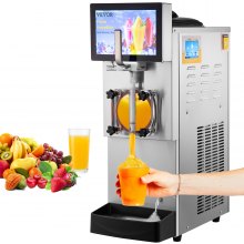 VEVOR Macchina per Granita Sorbetto Bevande Ghiacciate 8L, Distributore da 1200W per Granita Sorbetto Succhi Freschi in Acciaio Inox 304, Macchina per Granita Crema Caffè Sorbetto Serbatoio Singolo