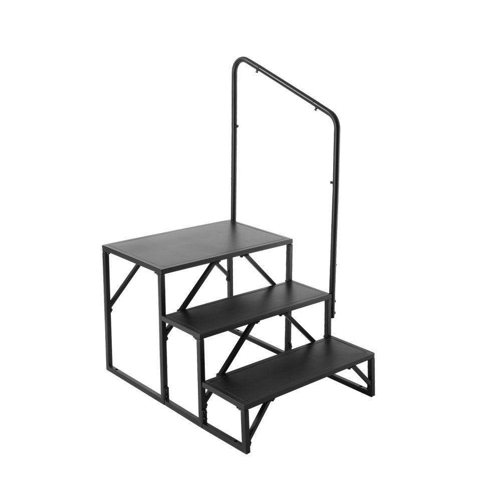 VEVOR Gradini per Camper, Scale per Camper a 3 Gradini, Capacità Carico 199,58 kg Acciaio al Carbonio Addensato, con Corrimano, Gradini Antiscivolo per Ingresso Uscita, Adatto per Camper, Rimorchio