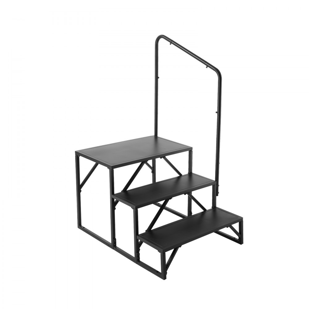 VEVOR Gradini per Camper, Scale per Camper a 3 Gradini, Capacità Carico 199,58 kg Acciaio al Carbonio Addensato, con Corrimano, Gradini Antiscivolo per Ingresso Uscita, Adatto per Camper, Rimorchio