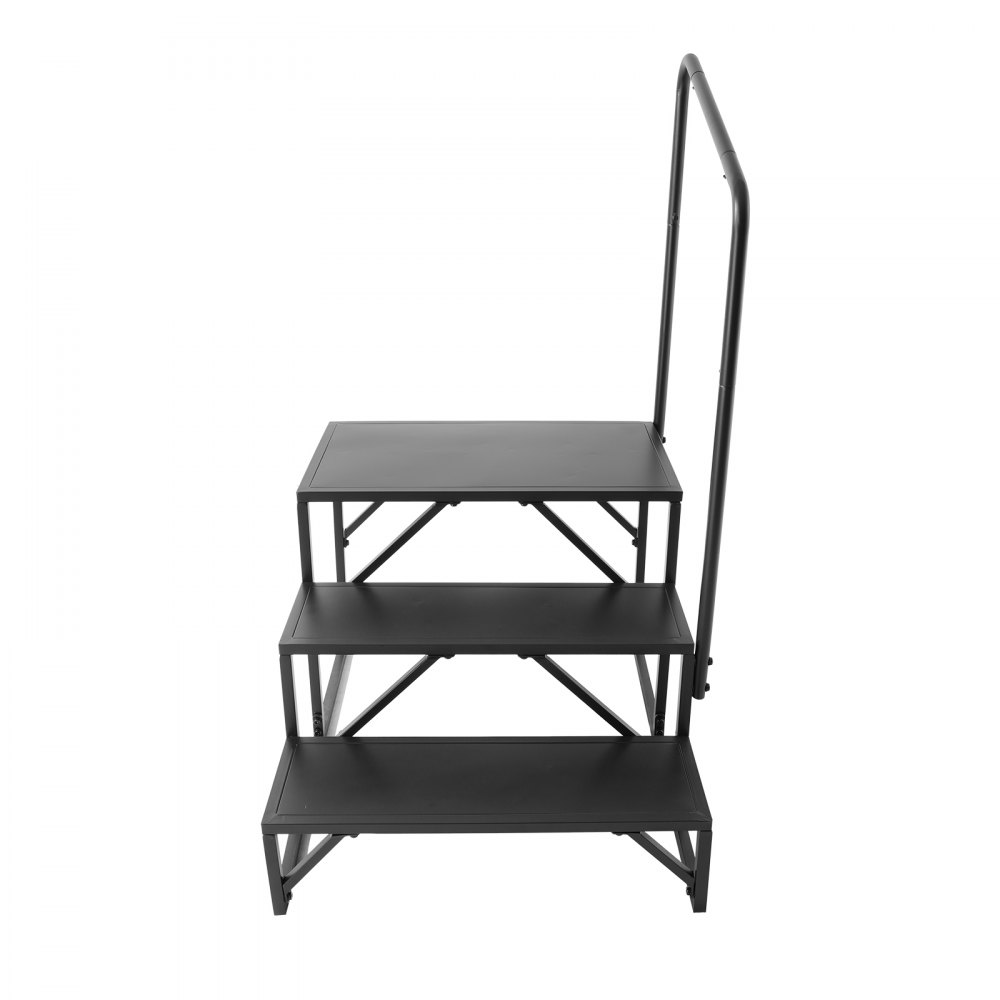 VEVOR Motorhome Steps, 3-Step Motorhome Staircase, 200 kg Load Capacity, Thickened Carbon Steel, with Handrail, Non-Slip Steps for Safe Entry and Exit, Suitable for Motorhomes and Trailers