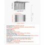 VEVOR Finestra Laterale per Furgone di Vendita Scorrevoli con Zanzariera, Sportello di Servizio per Food Truck 1143 x 762 mm, Lega di Alluminio, Tendalino, Gancio di Traino, Resistente alla Pioggia