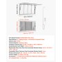 VEOVR Finestra di Servizio per Camion Food Truck 1524x915mm con Tendalino, 4 Finestre Scorrevoli in Acrilico, Lega di Alluminio, Inclinazione max 85 Gradi, Resistente alla Pioggia, Gancio di Traino