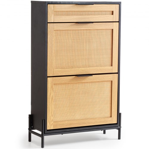 Maupvit Scarpiera con 2 cassetti ribaltabili, organizer autoportante con gambe in metallo per ingresso, scarpiera stretta, beige Maupvit Scarpiera con 2 cassetti ribaltabili, organizer autoportante con gambe in metallo per ingresso, scarpiera stretta, beige
