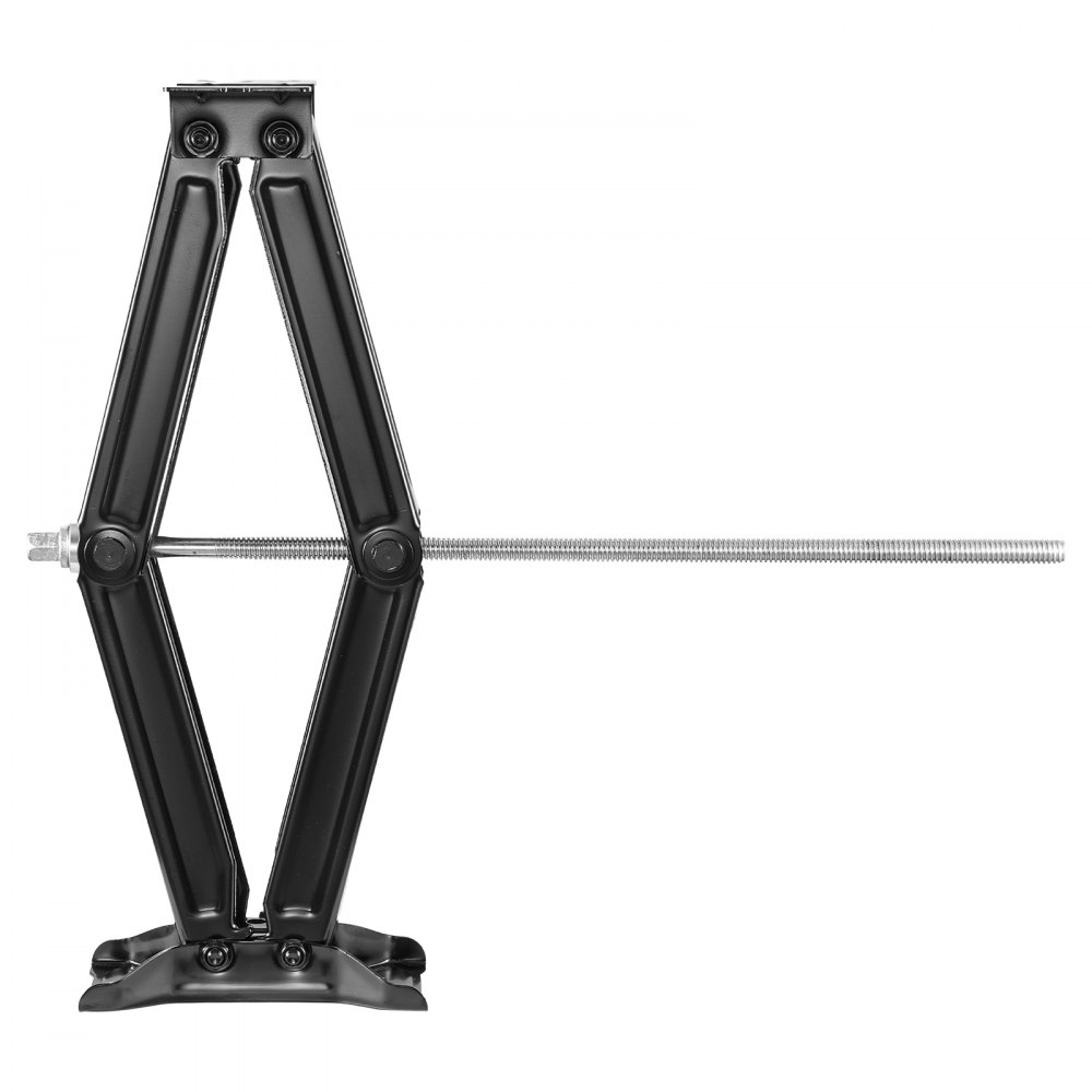 VEVOR 2 Pezzi Cric a Forbice, con Manovella, Base, Livella a Bolla d'Aria, Stabilizzatore Livellamento 103-595 mm, Cric Stabilizzatore per Sollevamento di Altezza Carico max. 2948 kg