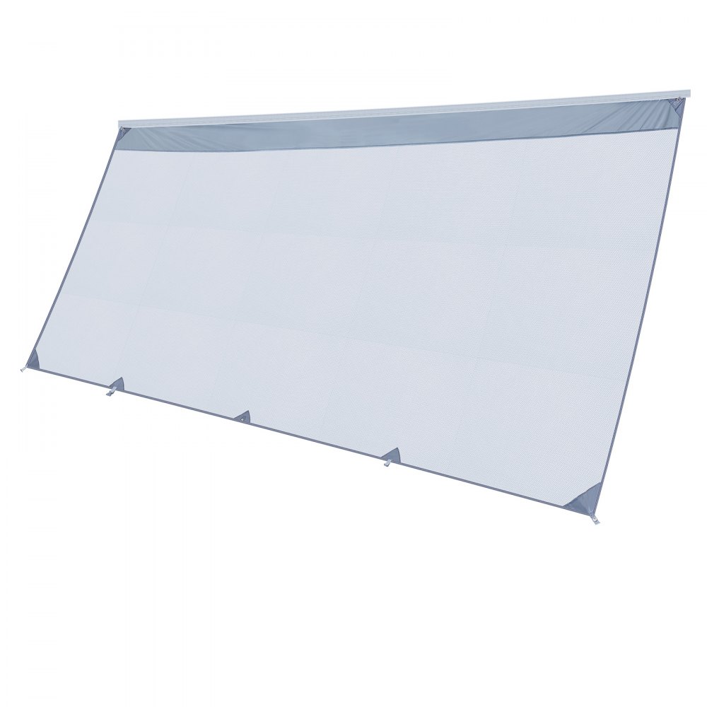VEVOR Parete Frontale per Camper Roulotte 2 x 4,3 m, Pannello Laterale Frangisole in Poliestere Trasparente Compatibile per Tenda da Sole da 4,5 m, Parasole per Roulotte da Campeggio Viaggio Picnic