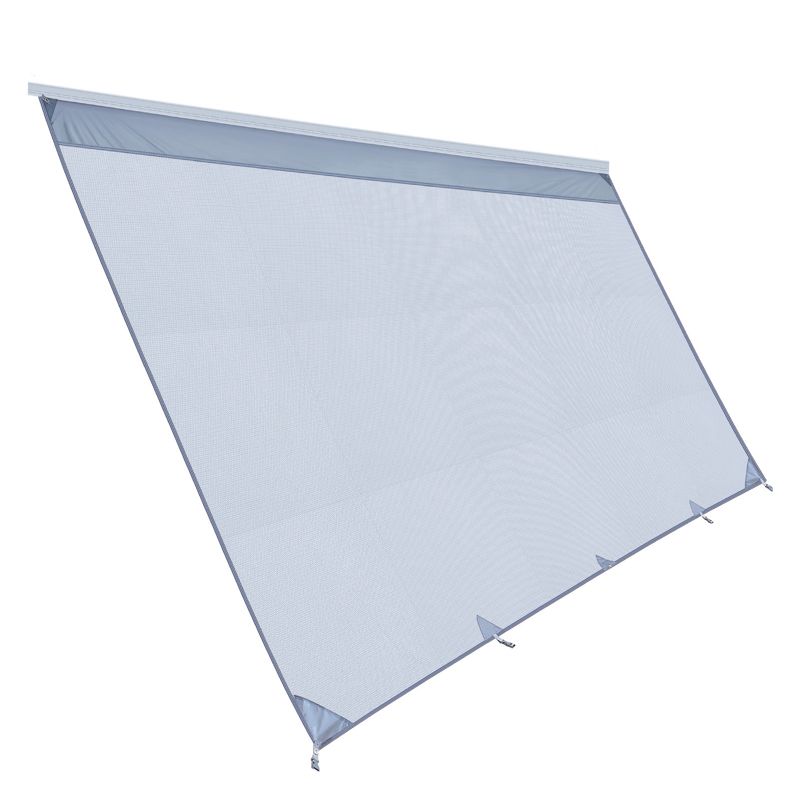 VEVOR Parete Frontale per Camper Roulotte 2 x 4,3 m, Pannello Laterale Frangisole in Poliestere Trasparente Compatibile per Tenda da Sole da 4,5 m, Parasole per Roulotte da Campeggio Viaggio Picnic